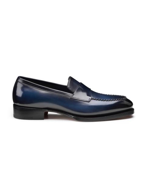 Men's blue leather Meraviglia Collection penny loafer