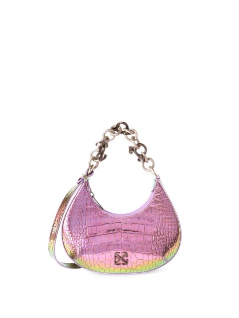 Holographic Crocodile Hemisphere Shoulder Bag