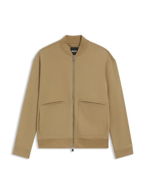 ZIP-UP SWEATSHIRT IN A PEACHED COTTON BLEND