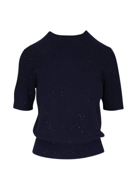 short-sleeve knitted sweater