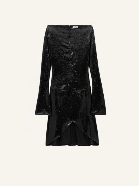 ZIPPED ELLIPSE GLITTER DRESS