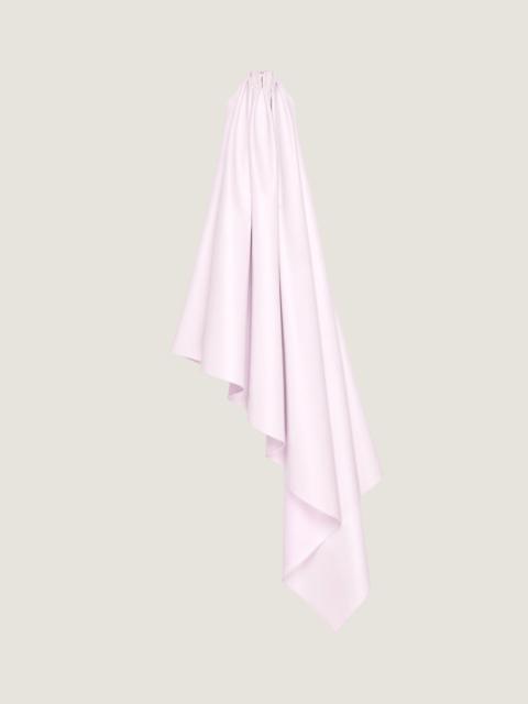 ASYMMETRIC HALTERNECK DRESS IN LEATHER