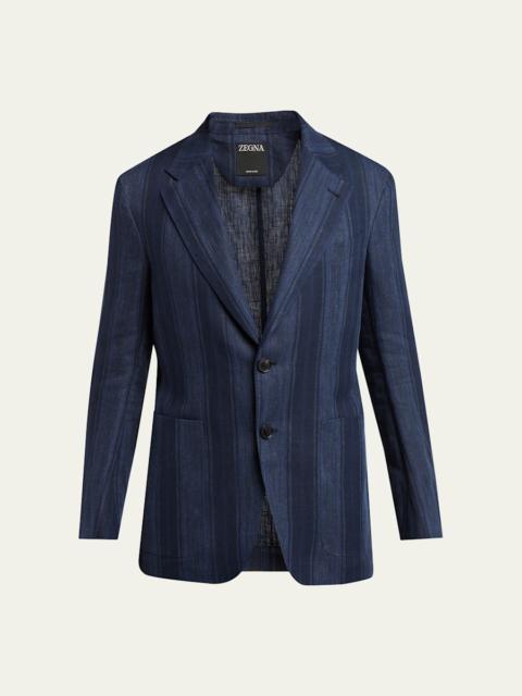 Men's Oasi Lino Multi-Stripe Sport Coat