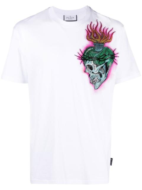 tattoo-print detail T-shirt