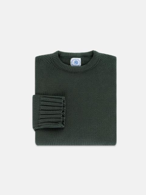 MADE-IN-USA SPRUCE CHUNKY COTTON CREWNECK SWEATER