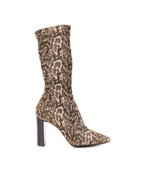 snake-print elasticated boots