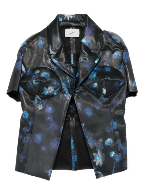 holographic floral-print jacket