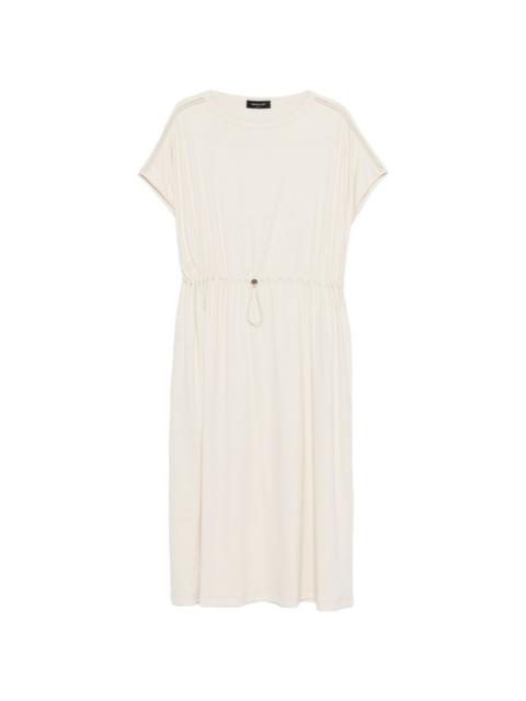 drawstring-waist midi dress