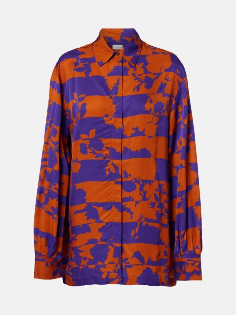 Printed satin shirt