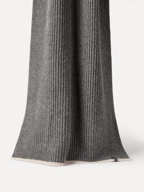 Cashmere English rib knit scarf with monili