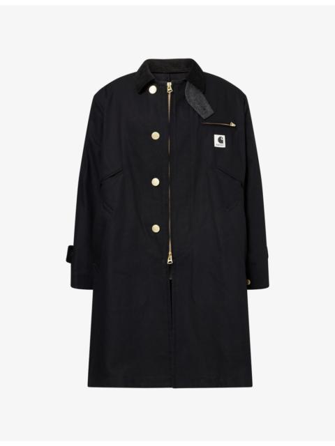 Sacai x Carhartt WIP Logo-Patch Duck Cotton Coat