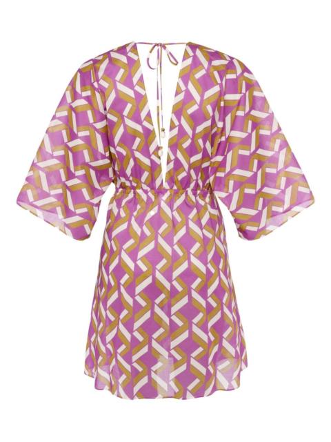 Feel geometric-print kimono dress