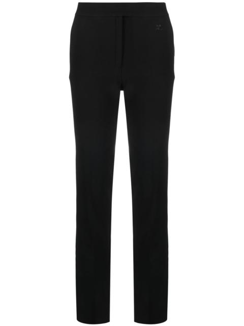 mid-rise slim-fit trousers