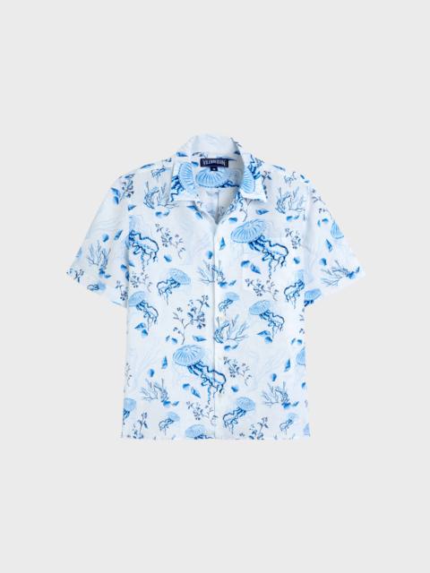 Men Bowling Linen Shirt Medusa and Shells