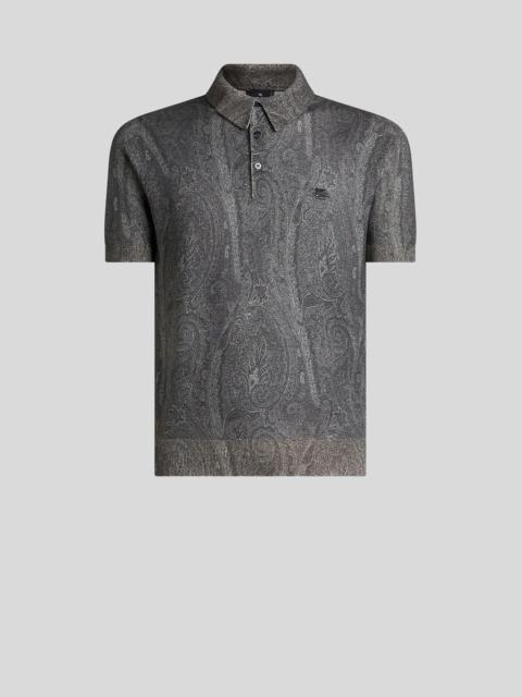 KNIT POLO-SHIRT WITH PAISLEY PRINT