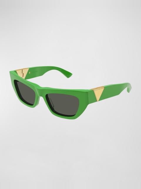 Inverted Triangle Acetate Cat-Eye Sunglasses