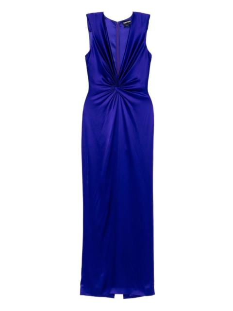 ruched detailing evening dress