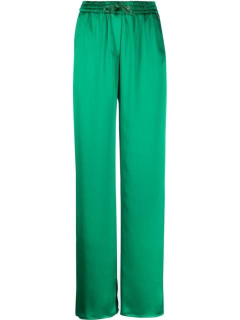 drawstring-waist straight-leg trousers