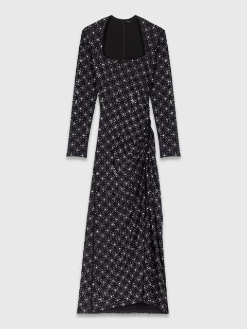 Beaded and rhinestone maxi dress