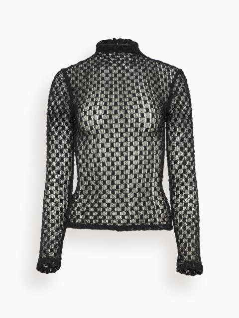 Geometrical Lace Top in Black
