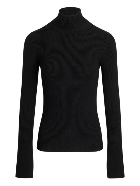 ribbed mock-neck sweater