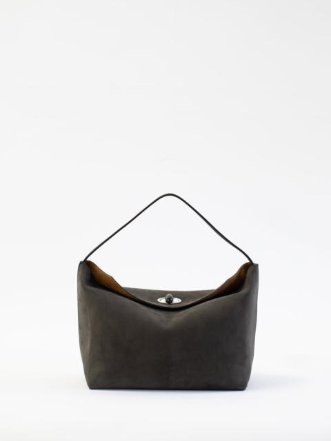 Turnlock Suede Shoulder Bag