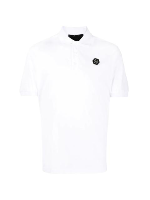 logo-plaque polo shirt