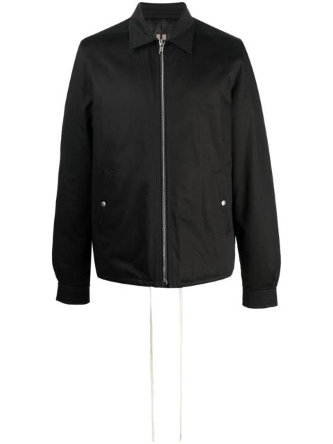 pointed-collar zip-up windbreaker