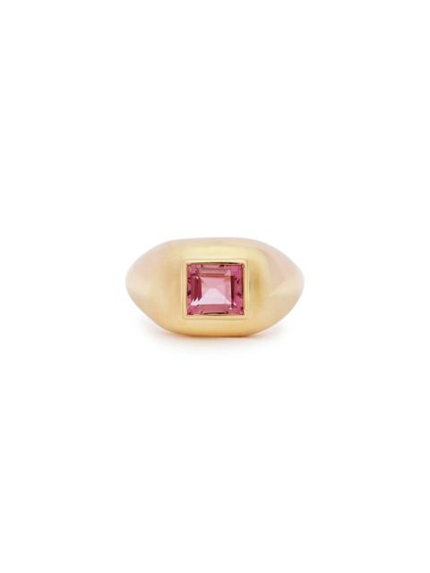 Medium Ring in 18K Yellow Gold & Tourmaline Stone