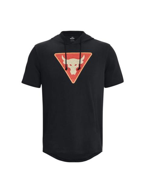 Under Armour Project Rock Terry Short Sleeve Hoodie 'Black' 1378019-001