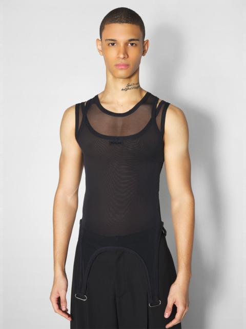 black garter tank top