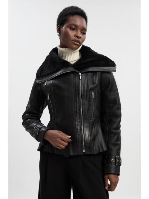 Shearling High Low Jacket