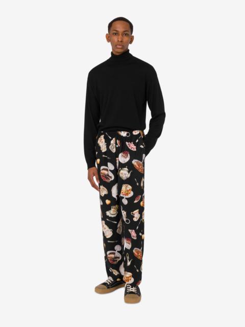 PRINTED SATIN PANTS