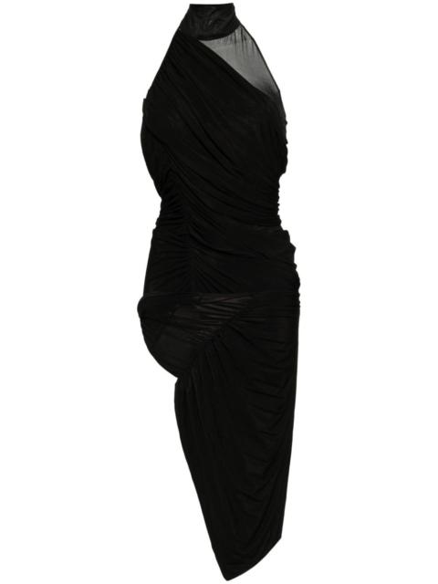 asymmetric halter dress