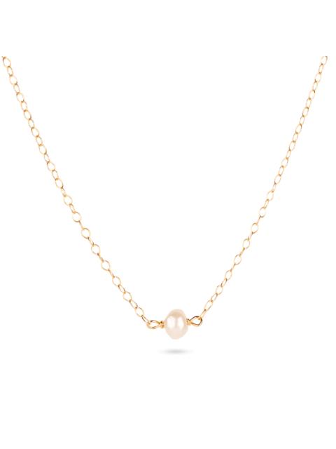 Tiny Solitaire Pearl Necklace