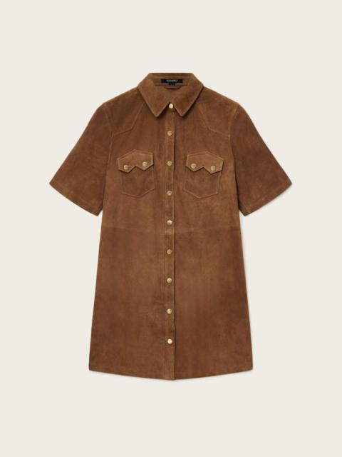 ROCK SUEDE MINI SHIRT DRESS