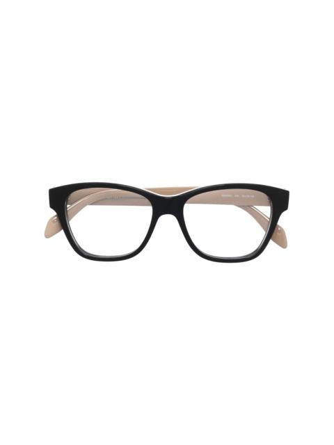 square-frame clear glasses