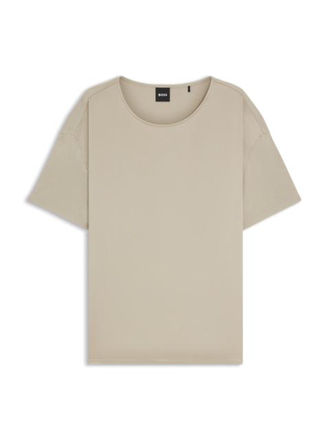 REGULAR-FIT JERSEY TOP WITH STRETCH-SILK FRONT