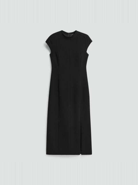 Short-Sleeve Midi Dress in Admiral Crepe