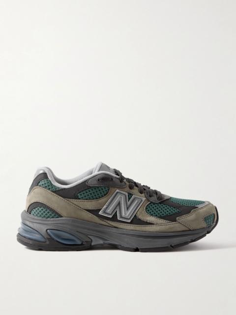2010 Rubber-Trimmed Mesh and Suede Sneakers Green