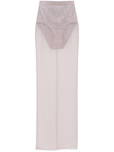 crystal mesh maxi skirt