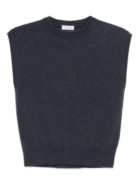round-neck cashmere vest