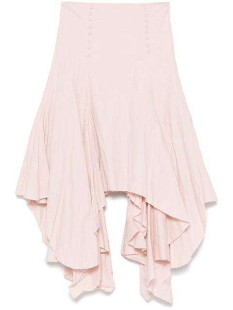 flounce midi skirt