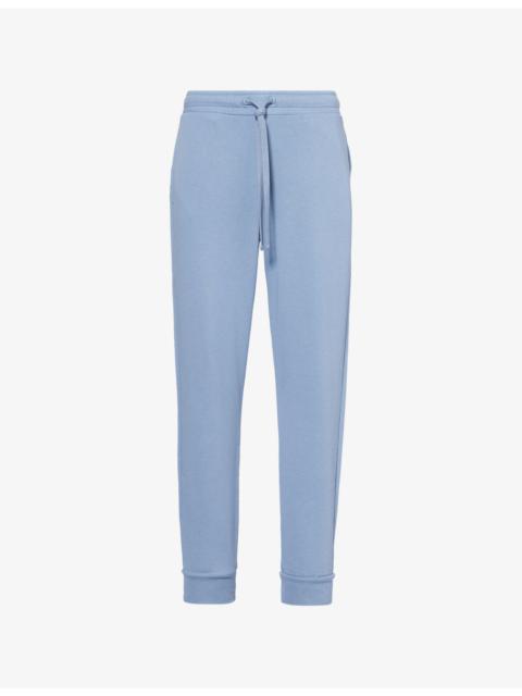 Mid-Rise Tapered-Leg Cotton-Blend Jogging Bottoms