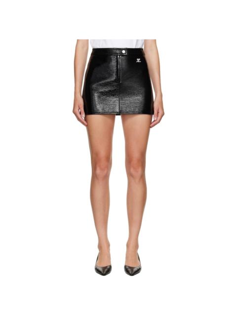 Black Reedition Vinyl Miniskirt