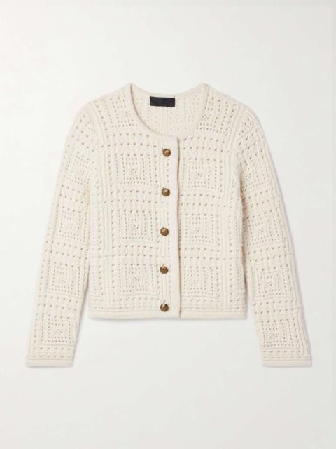 Harry pointelle-knit cashmere cardigan Ivory