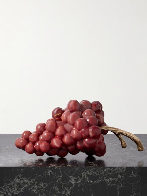 Grape Resin And Gold-tone Clutch