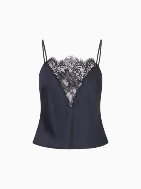Constantina Satin & Lace Top