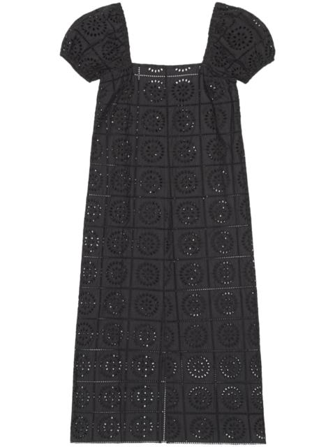 broderie anglaise midi dress