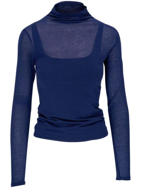 layered-design mock-neck top
